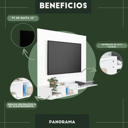 Mueble De Tv Panel Panorama Blanco