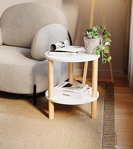 Mesa Auxiliar Stone Blanco - MORU MUEBLES