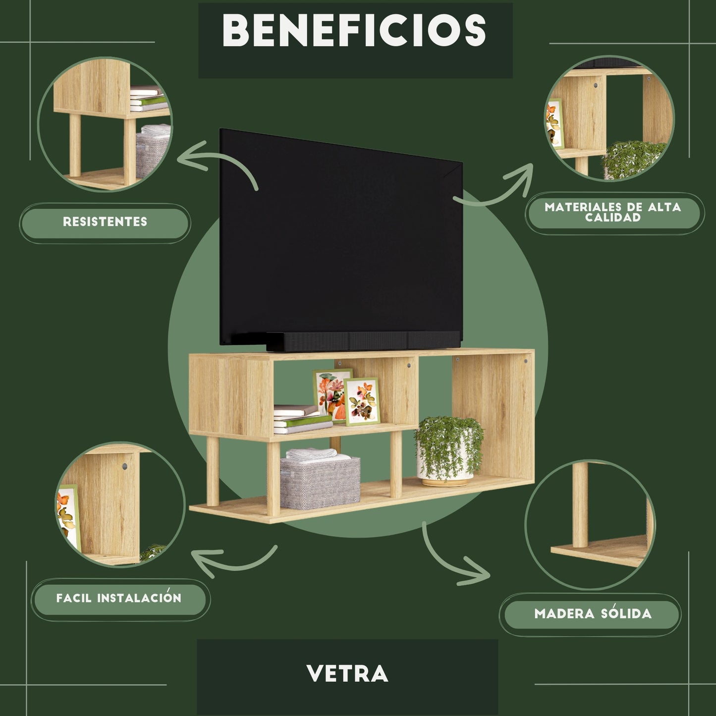 Mueble de TV Vetra Roble