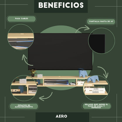 Mueble de TV o Repisa Flotante Aero Roble