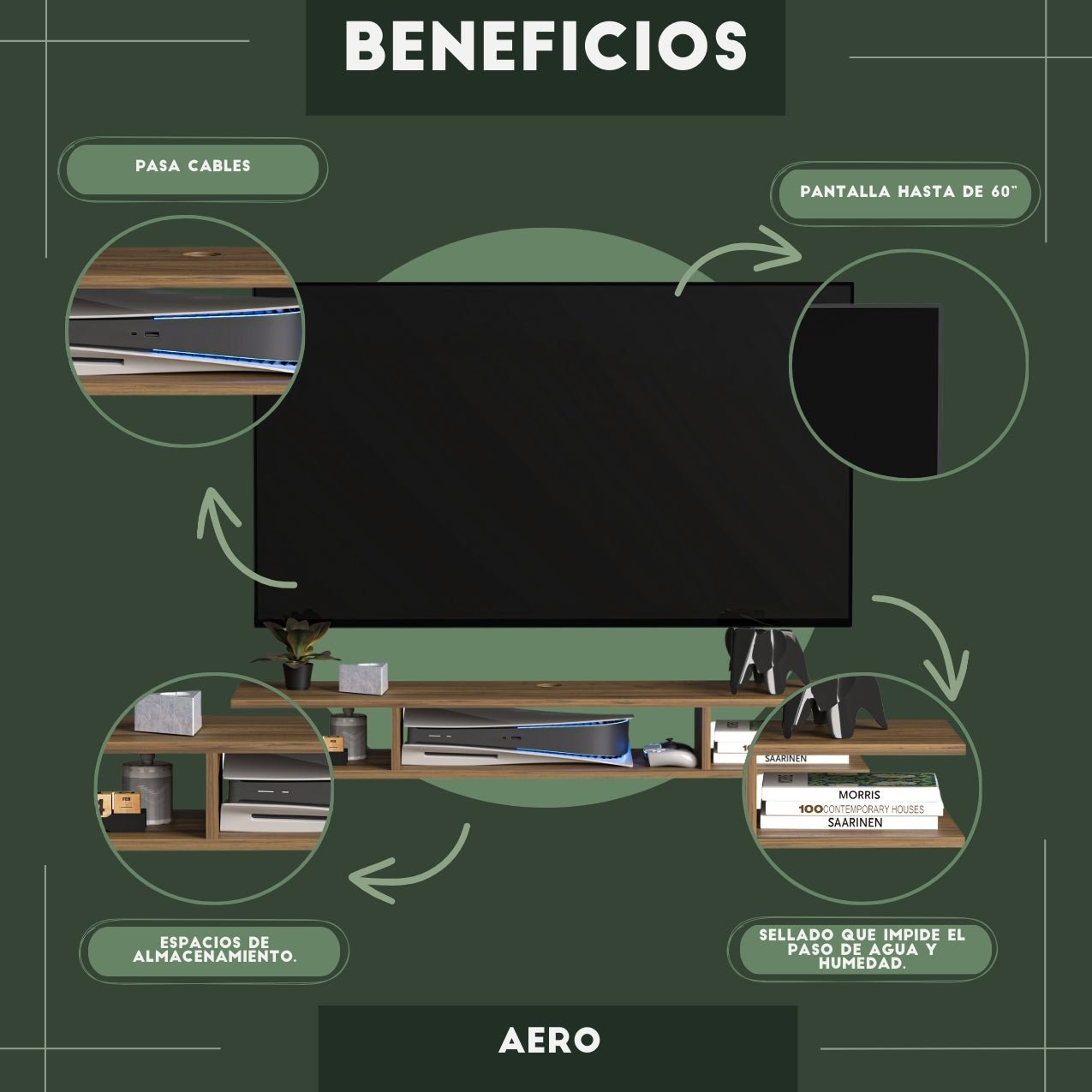 Mueble de TV o Repisa Flotante Aero Latte