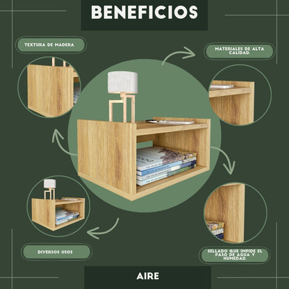 2 Burós Flotantes Aire Roble