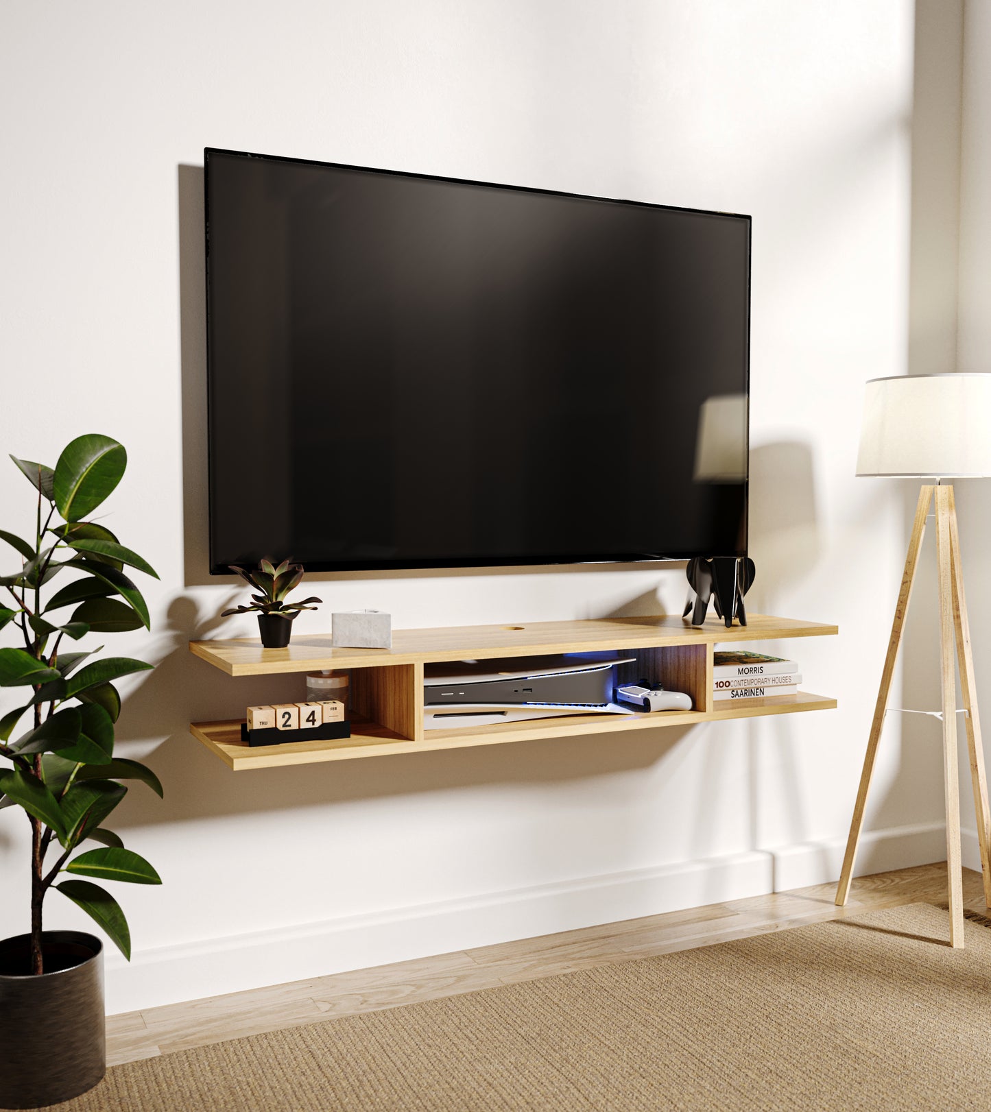 Mueble de TV o Repisa Flotante Aero Roble