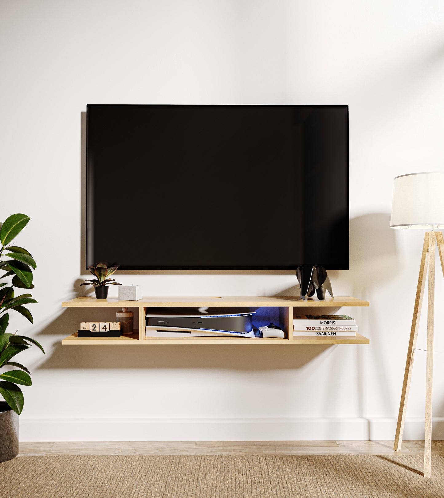 Mueble de TV o Repisa Flotante Aero Roble