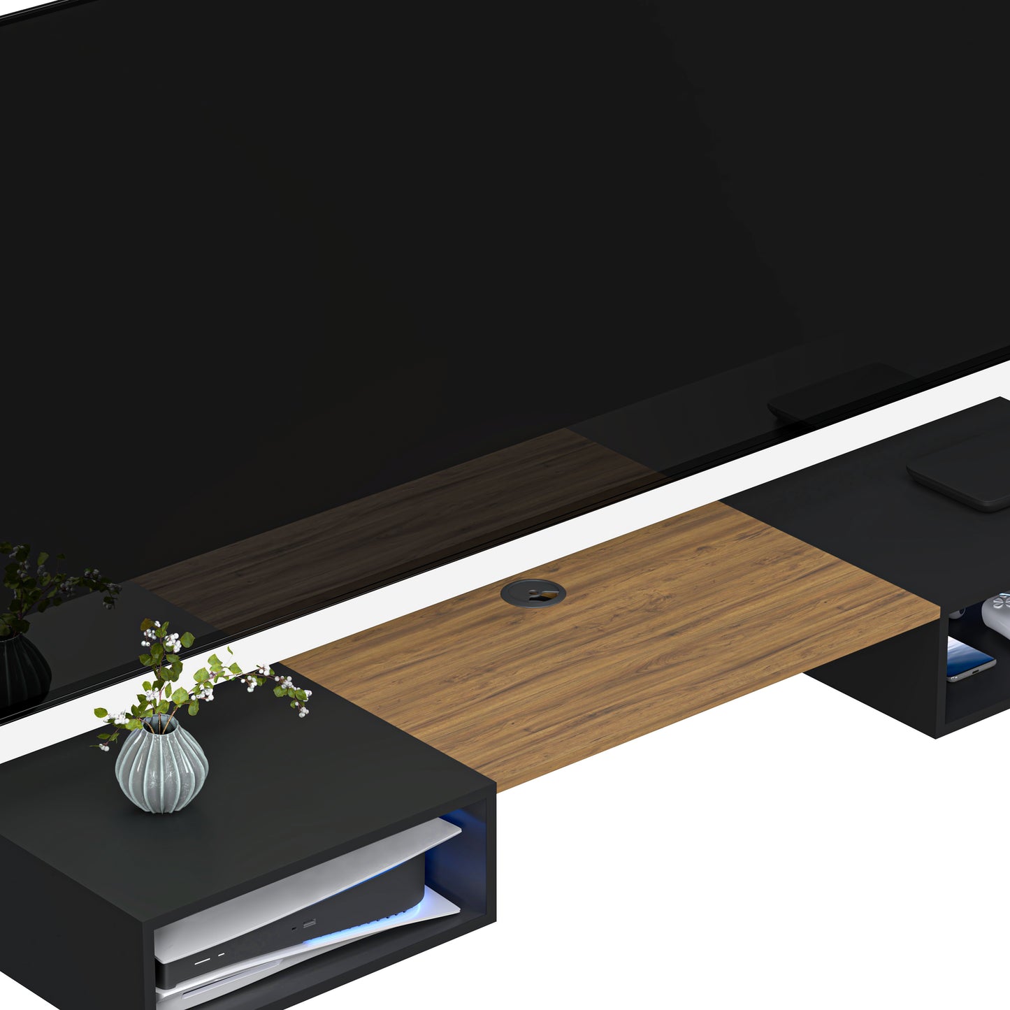 Mueble de TV o Repisa Flotante Belto Negro