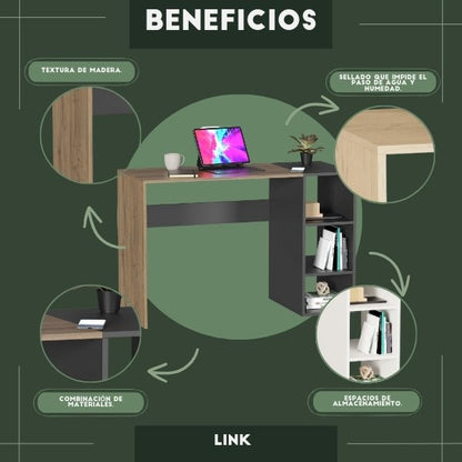 Escritorio Link Latte y Negro