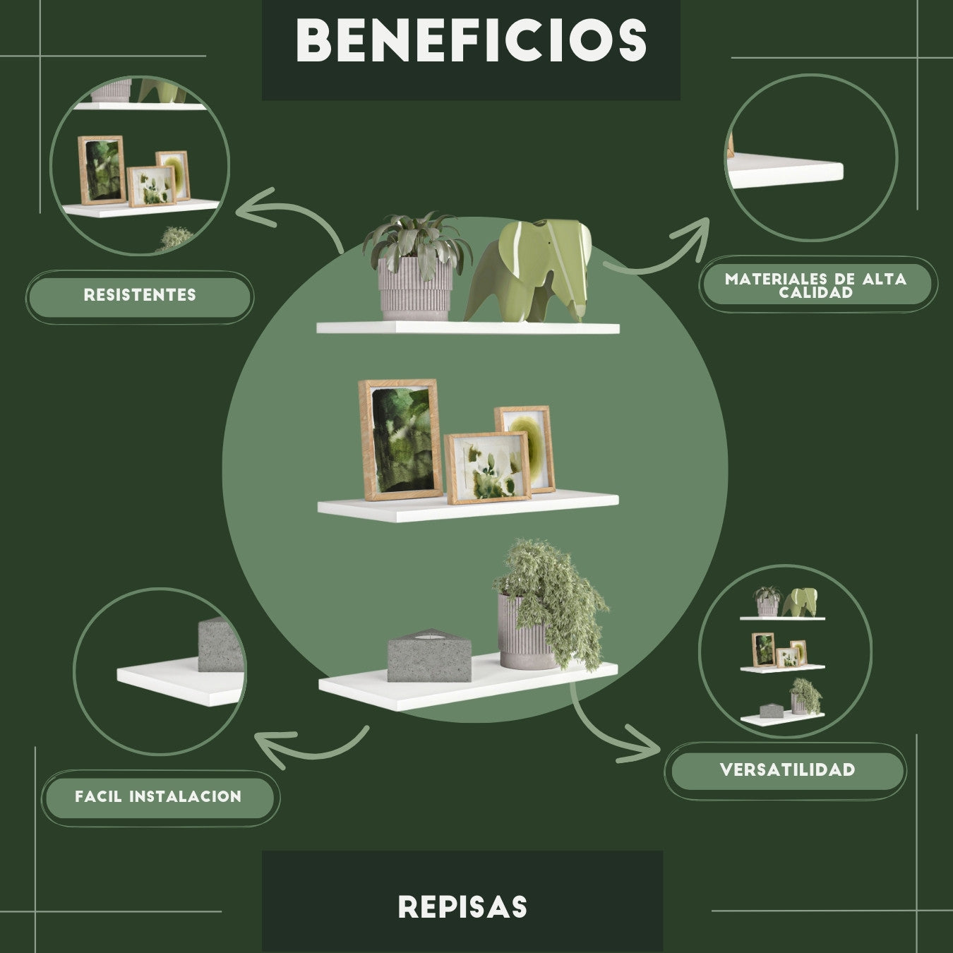 3 Repisas Spot Blanco