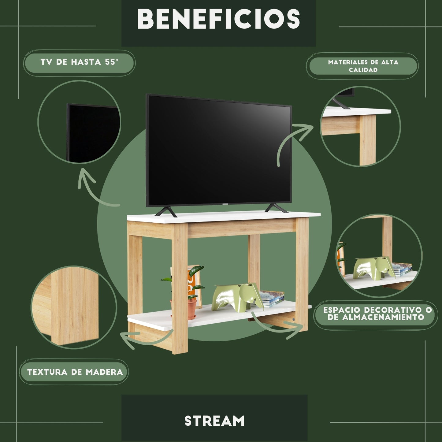 Mueble de TV Stream Blanco