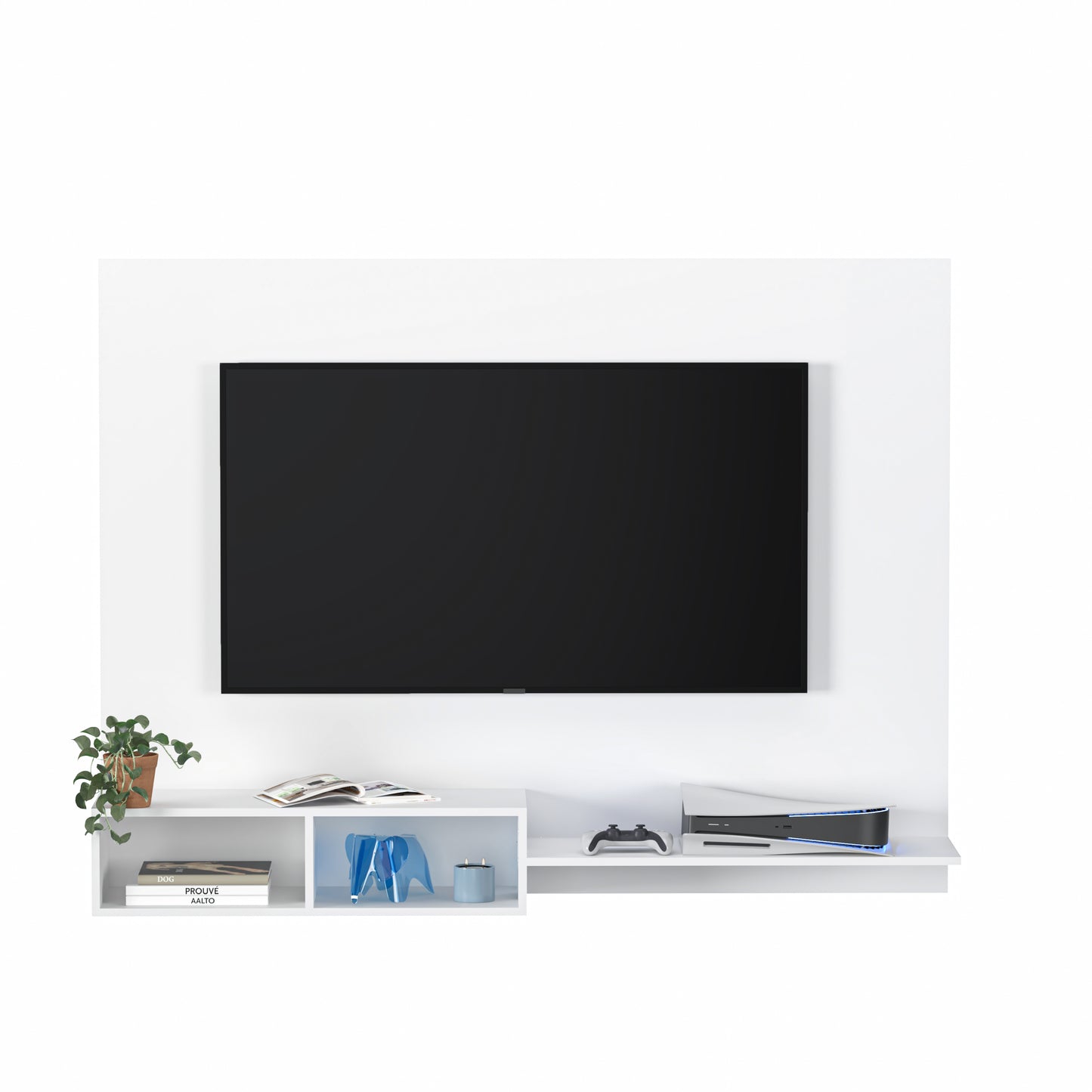 Mueble De Tv Panel Panorama Blanco