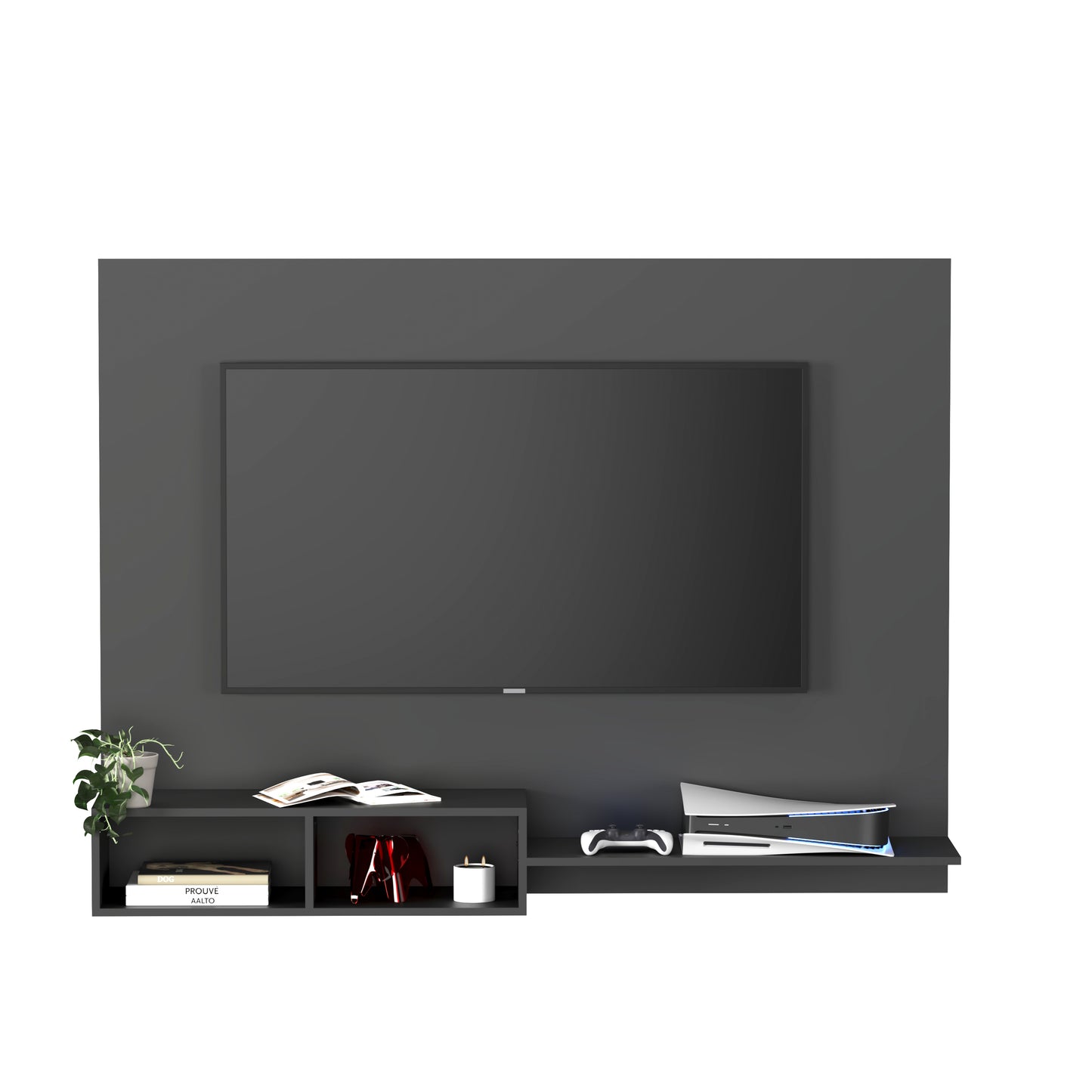 Mueble De Tv Panel Panorama Negro
