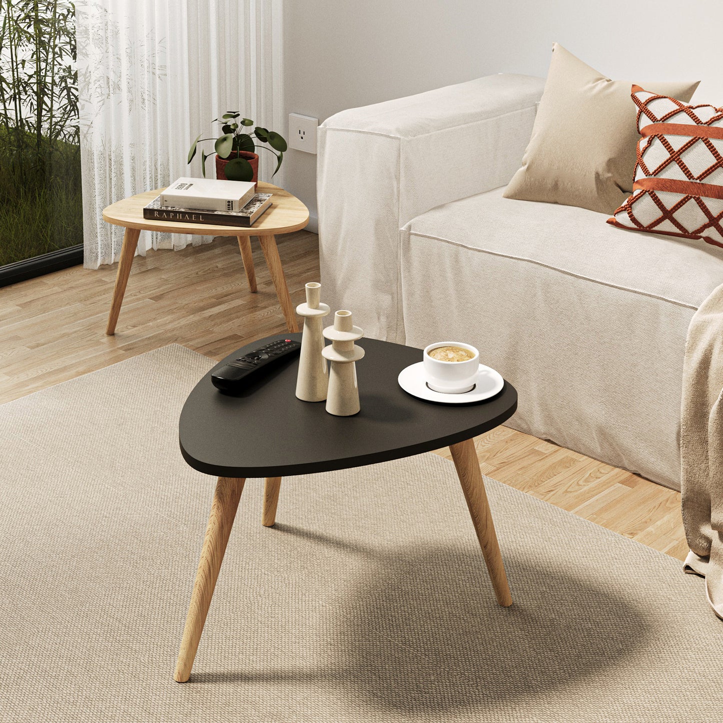 Mesa de Centro 2 pzas Hamilton Negro y Roble