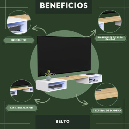 Mueble de TV o Repisa Flotante Belto Blanco