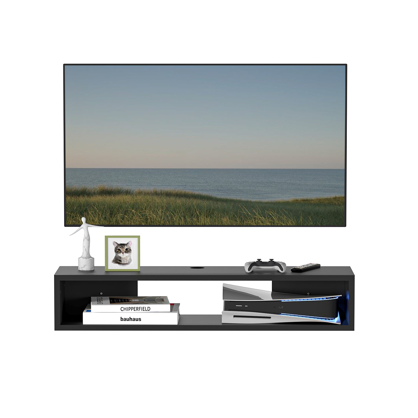 Mueble de TV o Repisa Flotante Lima Negro