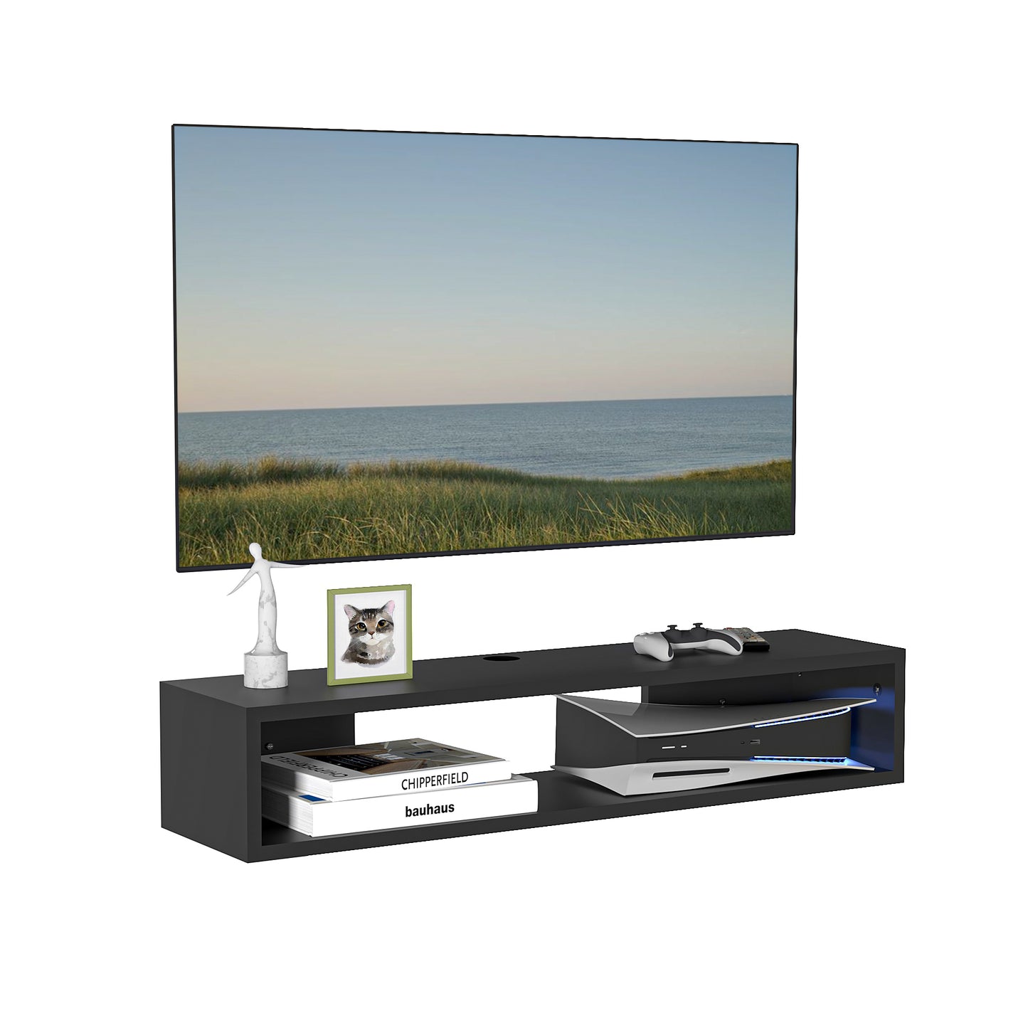 Mueble de TV o Repisa Flotante Lima Negro