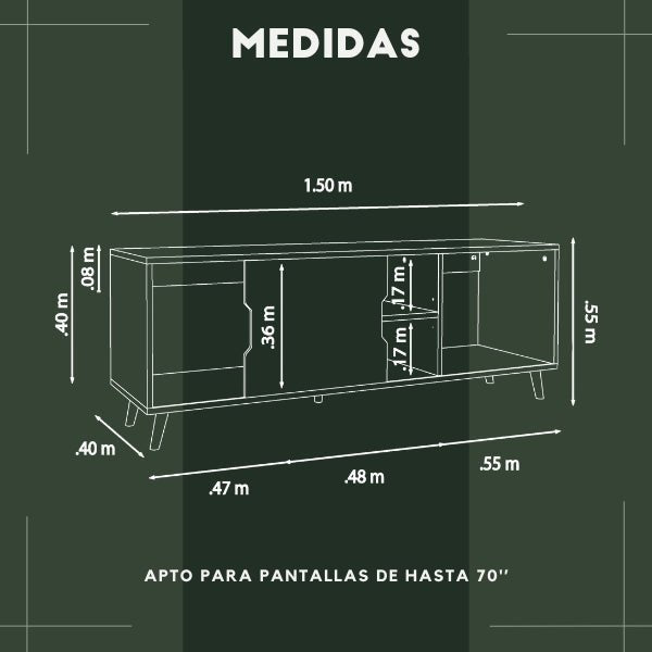 Mueble de TV 70" Prime Negro
