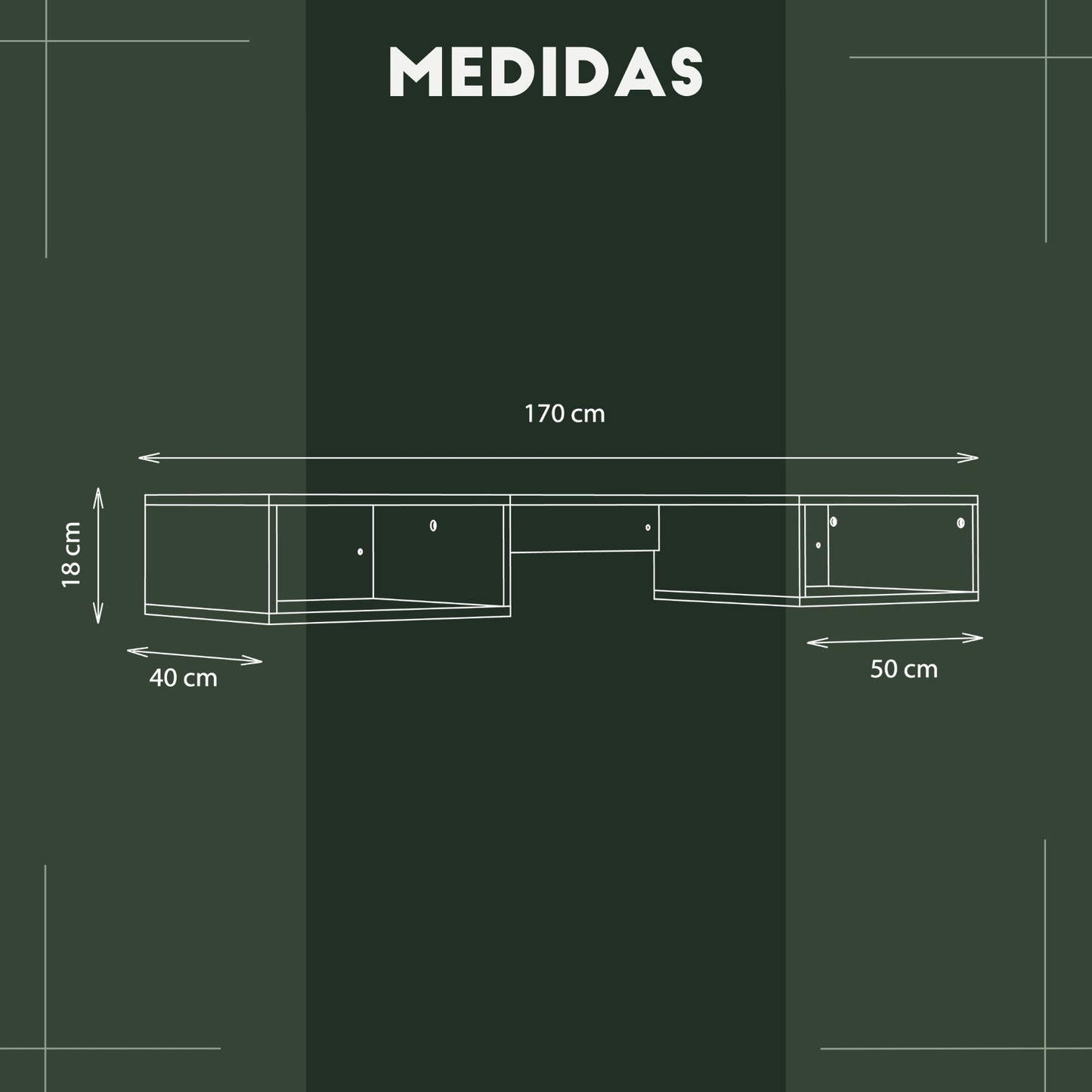Mueble de TV o Repisa Flotante Belto Blanco