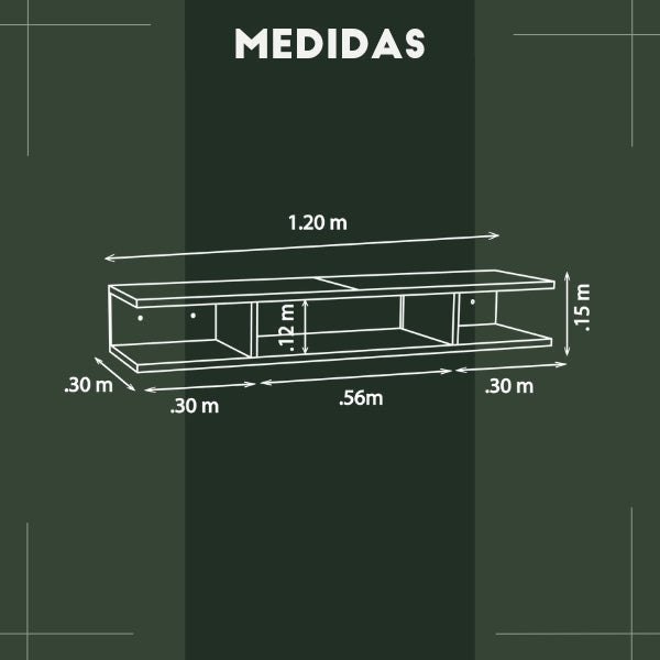 Mueble de TV o Repisa Flotante Aero Roble