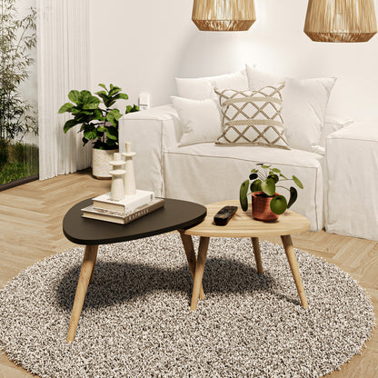 Mesa de Centro 2 pzas Hamilton Negro y Roble