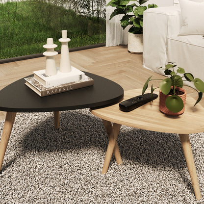 Mesa de Centro 2 pzas Hamilton Negro y Roble