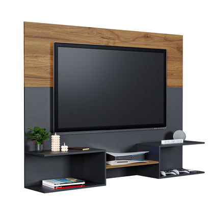 Mueble De Tv Panel Dúo Negro y Latte