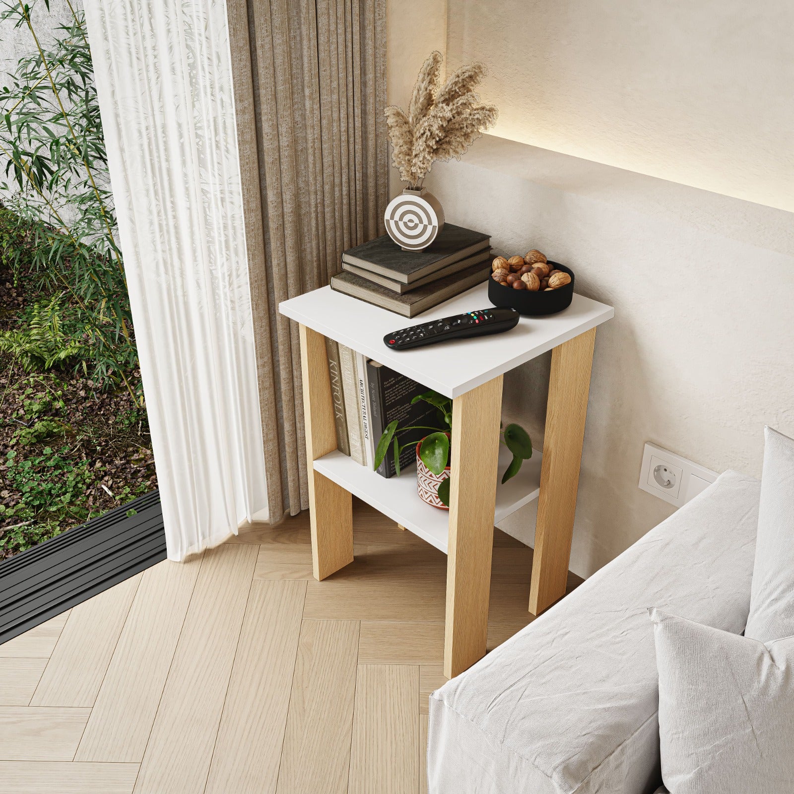 Mesa Auxiliar Lux Blanca - MORU MUEBLES