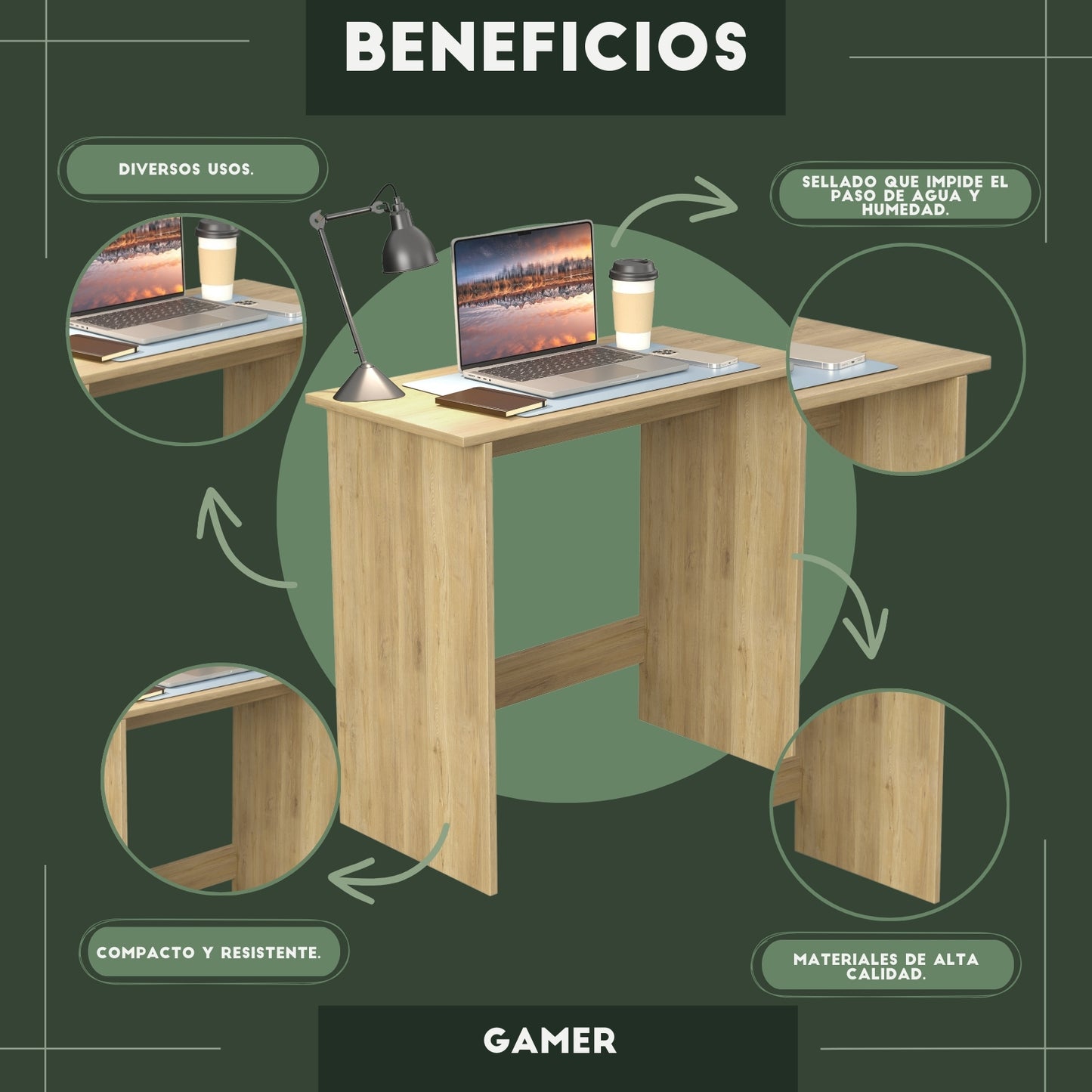 Escritorio Gamer Roble