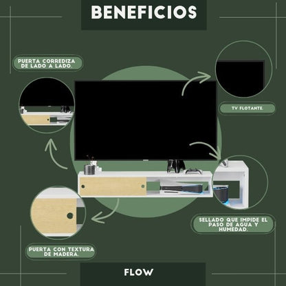 Mueble de TV o Repisa Flotante Flow Blanco
