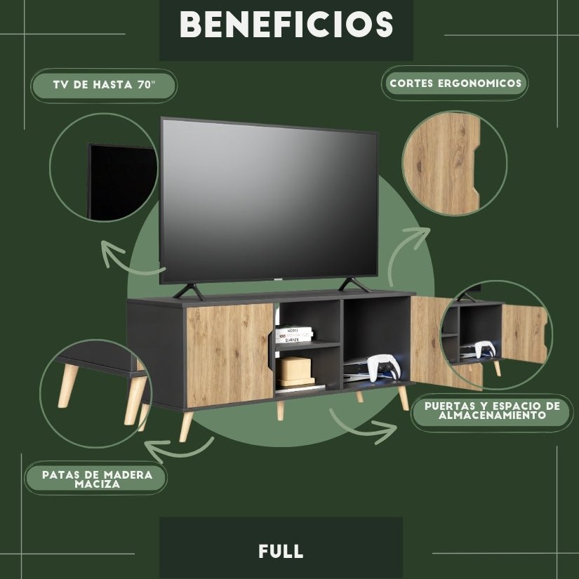Mueble de TV Full Negro