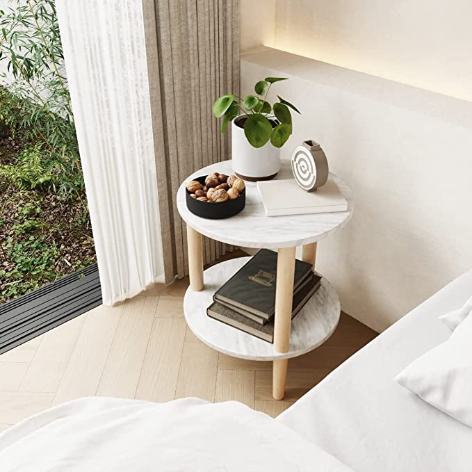 Mesa Auxiliar Stone Mármol - MORU MUEBLES