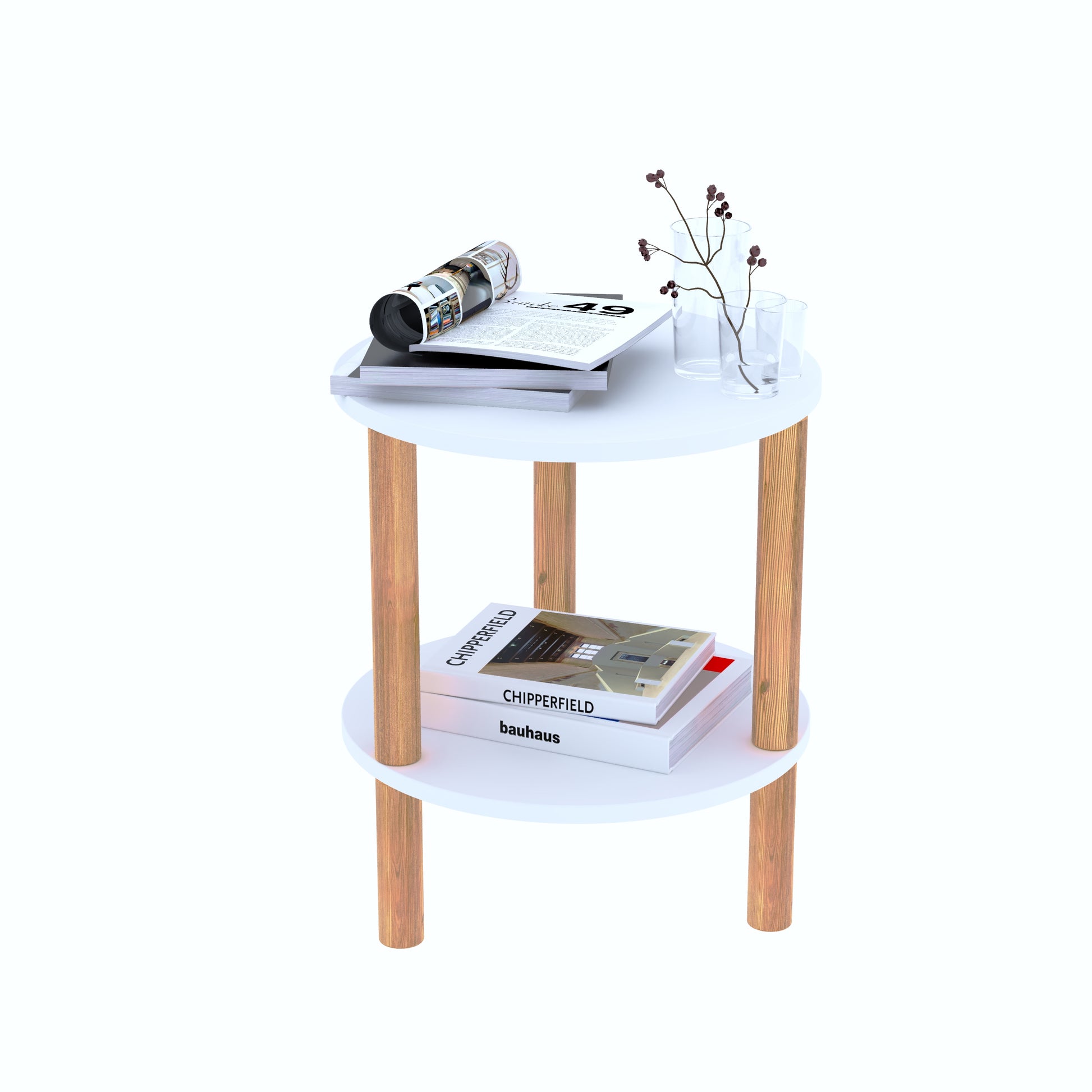 Mesa Auxiliar Stone Blanco - MORU MUEBLES