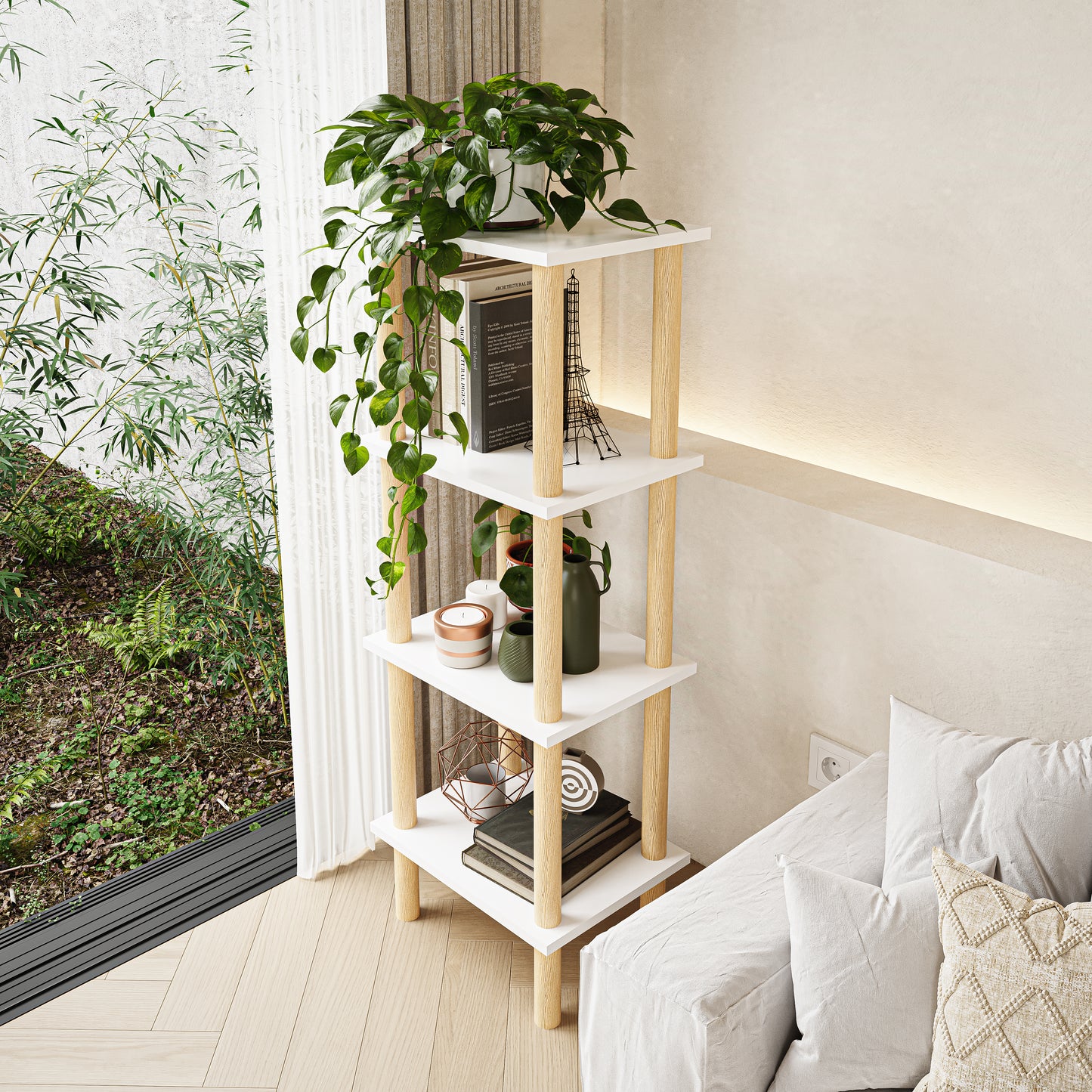 Librero Kiwi Blanco - MORU MUEBLES