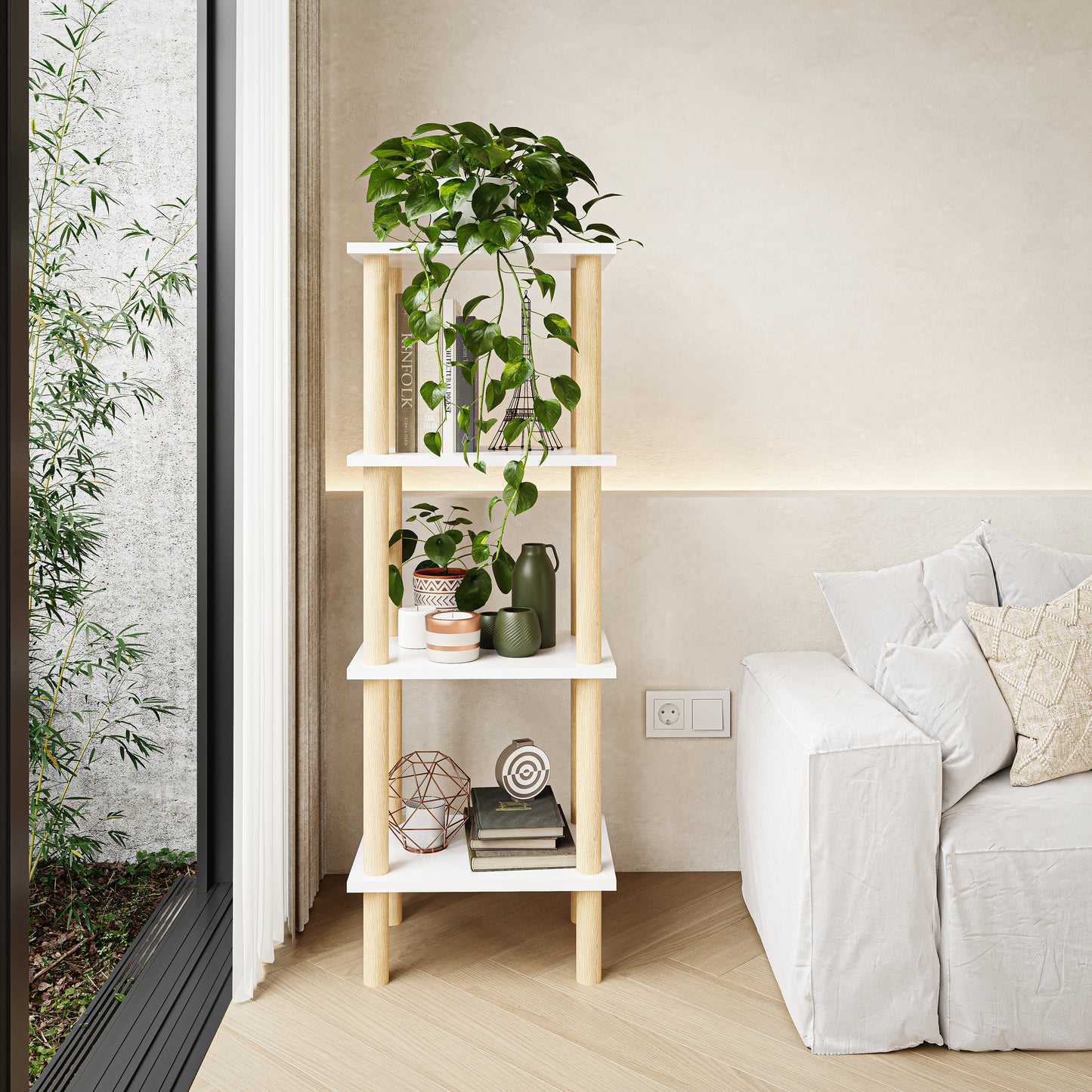 Librero Kiwi Blanco - MORU MUEBLES